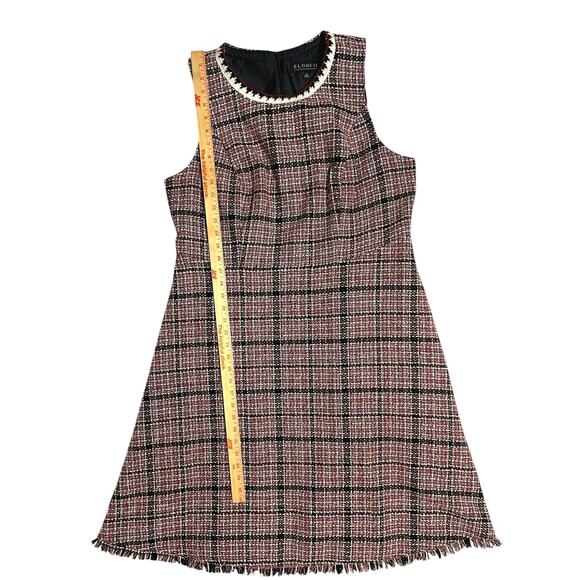 ELOQUII Sleeveless Tweed Fit and Flare Red Black White Plaid Short Dress Size 16 - Picture 11 of 15